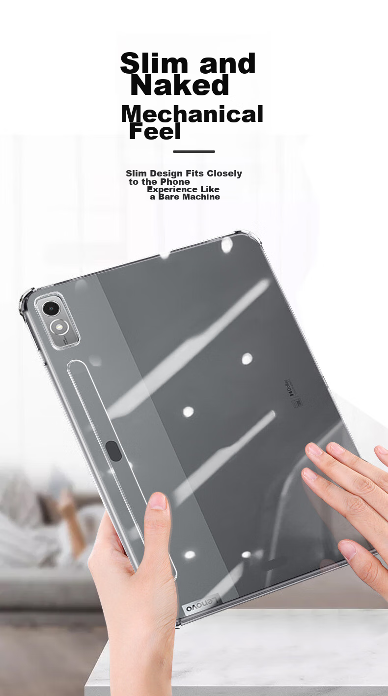 Freeson Compatible Protective Case for Lenovo Xiaoxin Pad Pro, 12.7-Inch 2024 Model Tablet Case, Full Protection Shockproof with Four-Corner Airbags, Anti-Collision Crystal Clear TPU Soft Shell, Transparent 7