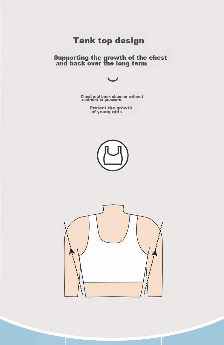Hodohome Girls' Underwear, Puberty Stage Two Mesh Breathable Bra, Seamless Wireless Vest, 026 Blue B85 4