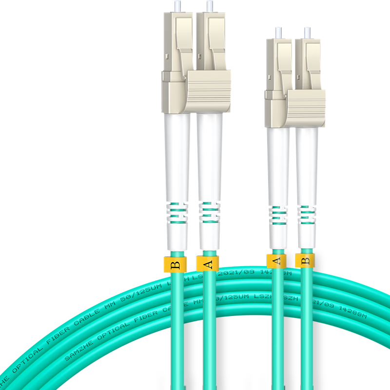 SAMZHE Fiber Optic Patch Cord LC-LC 10 Gigabit Multi-Mode Dual-Core OM3-300, Engineering Grade Fiber Optic Pigtail, Flame-Retardant Low-Smoke Zero Halogen, Data Center Fiber Optic Cable Network Wire, 1 Meter G3-LCLC01