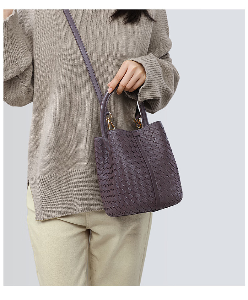Viney Leather Bucket Bag Brand Handbag, Women's Light Luxury Crossbody Shoulder Bag, Practical Birthday And Mother's Day Gift for Mom 8
