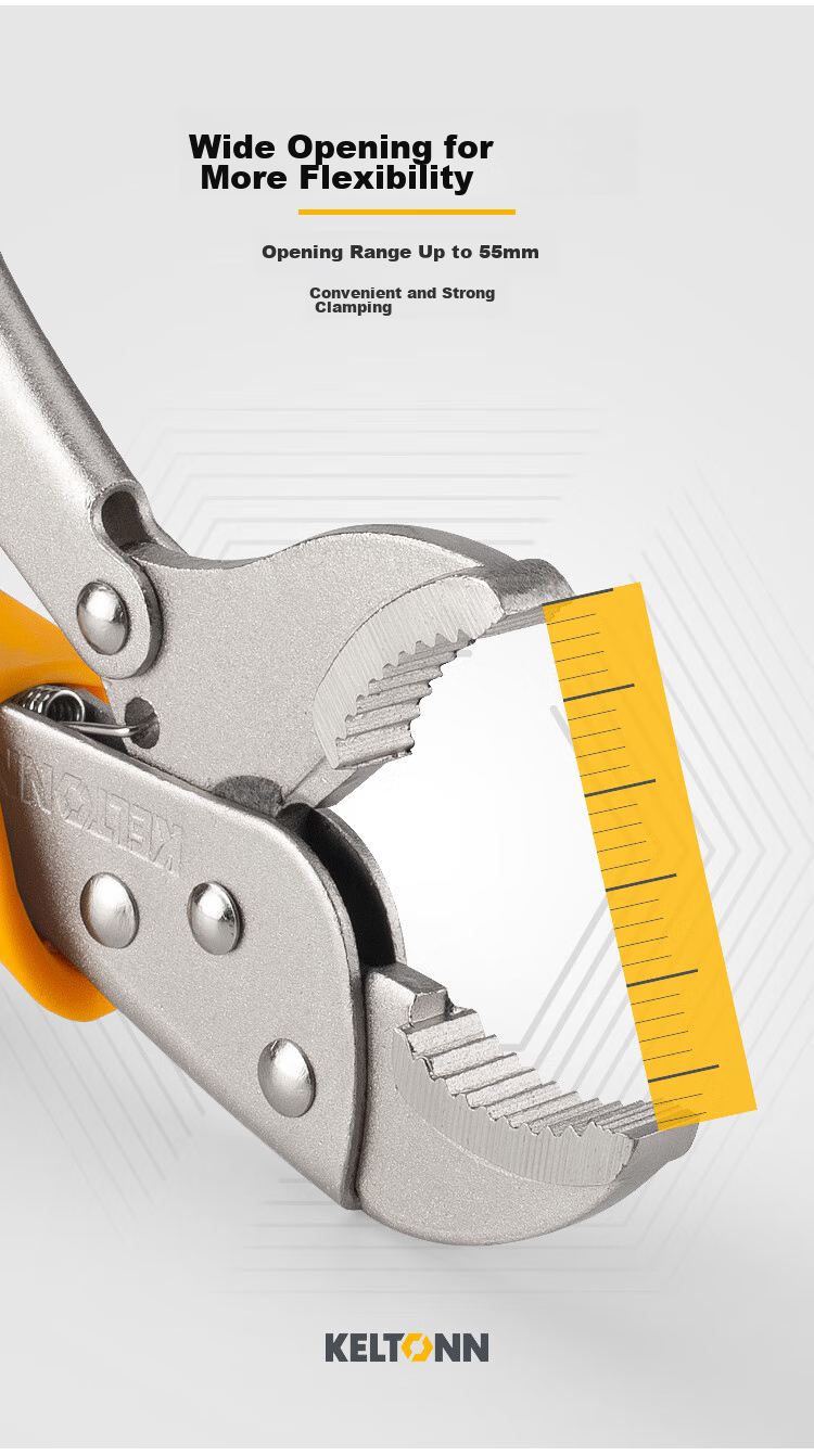 KELTONN Pliers, Round Jaw Heavy-Duty Pliers, 10 Inches with Blade, Holding Pliers, Fixed Pliers, Quick Release Clamping Tool, KT2703 4