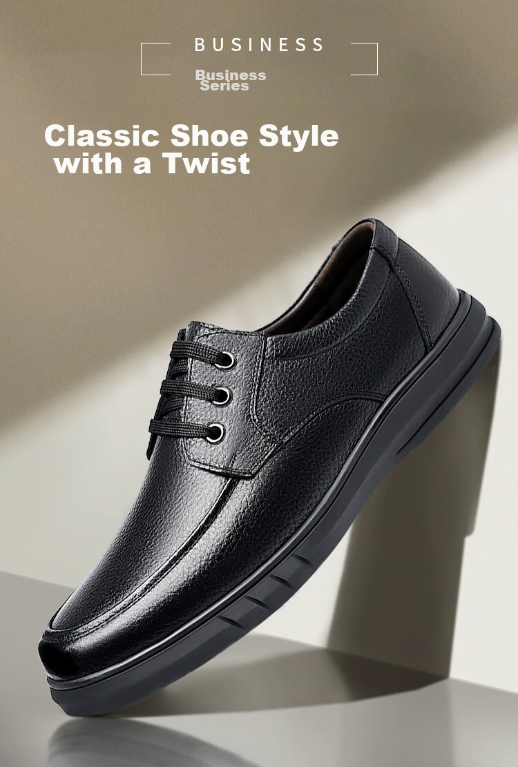 EGCHI Men's Leather Shoes, Business Casual Formal Shoes, Work Wear-Resistant New Style Shoes, Slip-On Style, Size 40, Model 8823 2