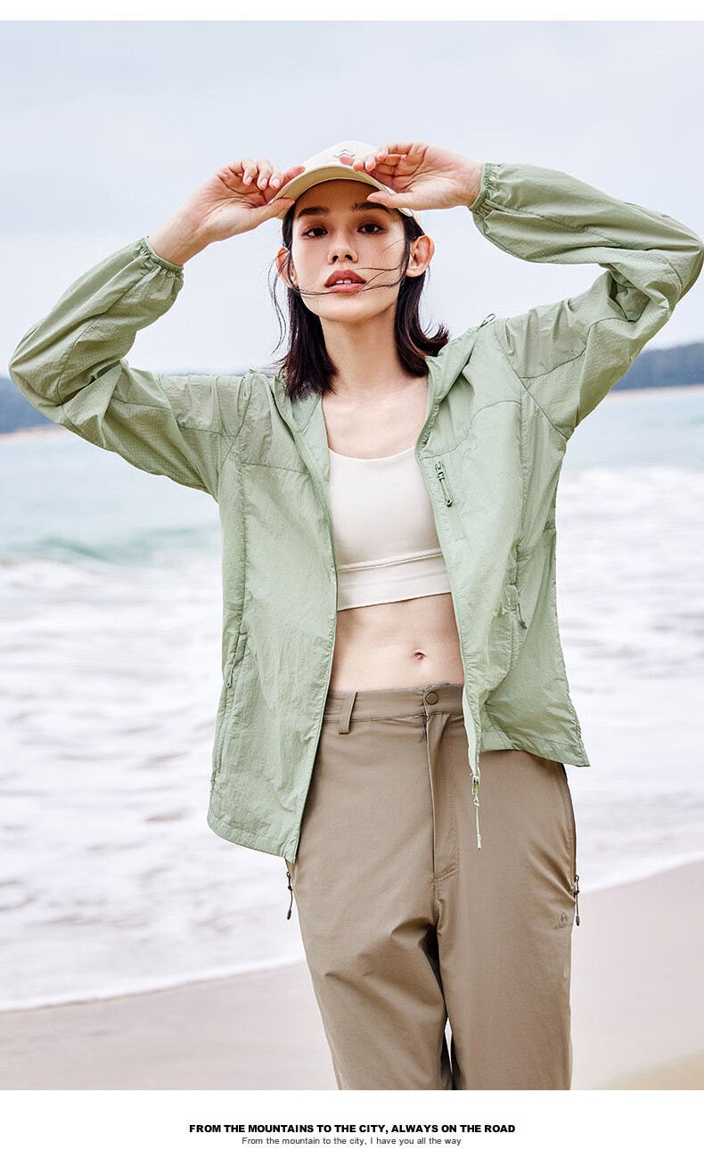 Pioneer Camp Fengdie Sun Protection Jacket for Women, Summer Lightweight Outer Layer, Breathable Outdoor Original Yarn Sun Protection Clothing, UV-Resistant Skin Coat 19