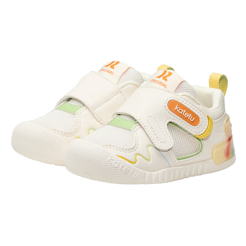 Katetu Toddler Shoes for Infants 1-3 Years Old, Functional Shoes for Kindergarten, White Sneakers for Spring, Breathable Mesh Baby Shoes X4AE018