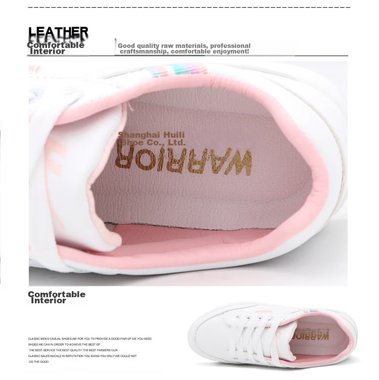 Warrior Casual Shoes for Women, Outdoor Thickened Simple Versatile White Sneakers, Student Couple Skateboard Shoes Running Sports Shoes WXY-L319N White Pink 39 19