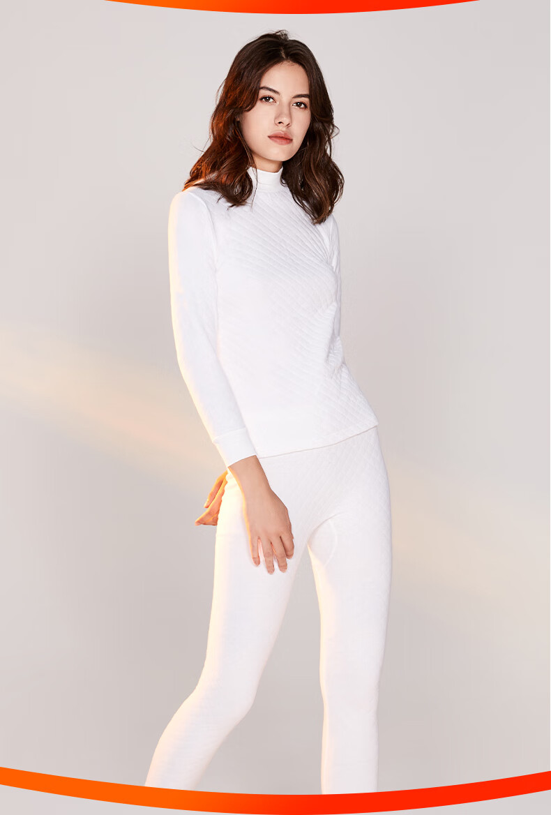 Yiershuang [Half Turtleneck Three-Layer Thickened] 100% Pure Cotton Thermal Underwear for Men And Women, Autumn Top And Bottom Set, Fall/winter 23