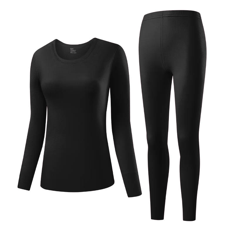 HLA [Xiaohuo-3 Fen Huo] Women's Thermal Underwear, Double-Sided Fleece 230g, Antibacterial And Anti-Mite, Thin Autumn Top And Pants Set