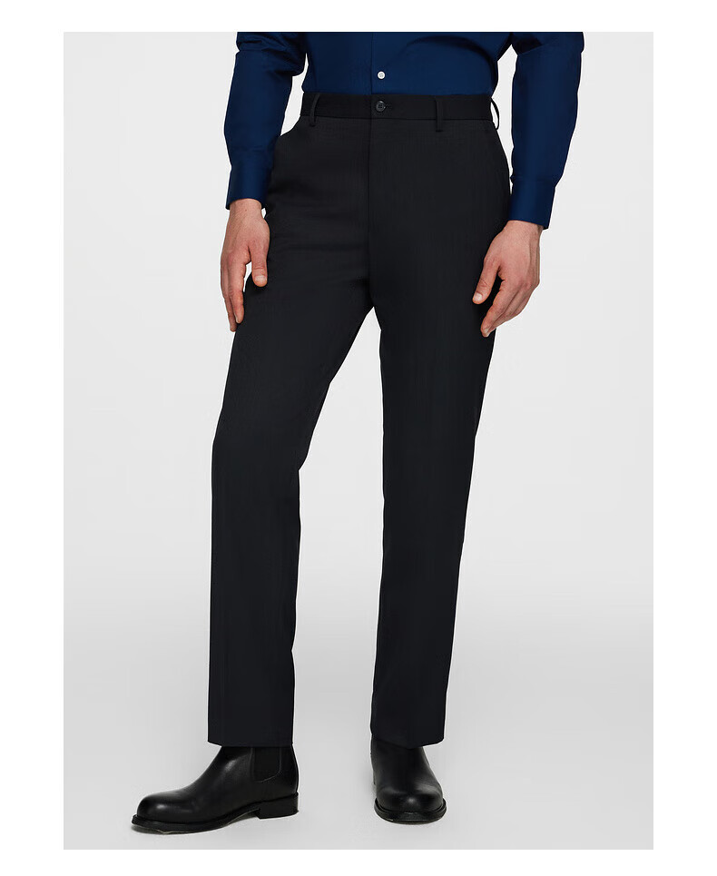 G2000 Men's Spring and Autumn Machine-Washable Easy-Care Crisp Four-Season Skin-Friendly Indigo Slim Fit Trousers 33 13