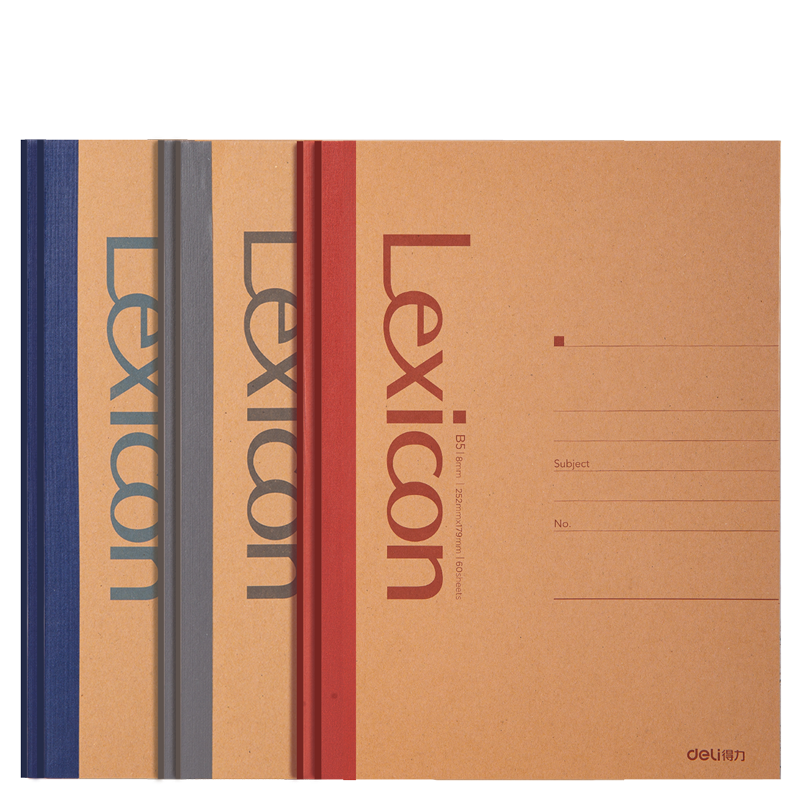 Deli 6 B5/60-Sheet Kraft Paper Wirebound Soft Cover Notebooks, Work Journals, Stationery Office Supplies 7642
