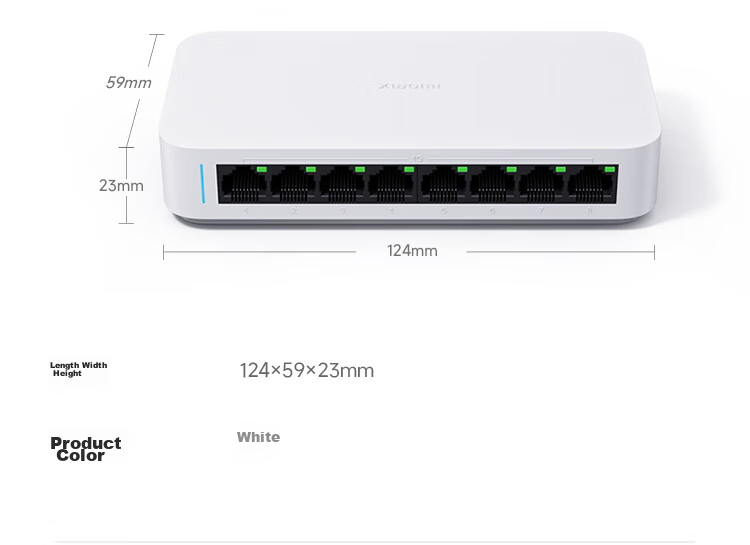MI 2.5G Switch, 2.5G Electrical Ports *4 + 10G Optical Ports *2, Enterprise-Grade Gigabit Switch, Monitoring Network Cable Splitter, Flow Distributor 16