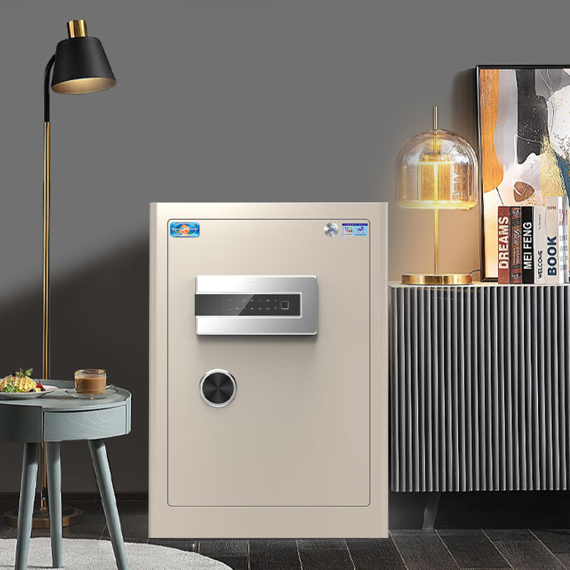 Hupai Safe for Home And Office Use, Small Size, National Standard Certified, 45cm Fingerprint Password Full Steel Anti-Theft Financial Confidential Cabinet, Jin Ge Series, Ivory White