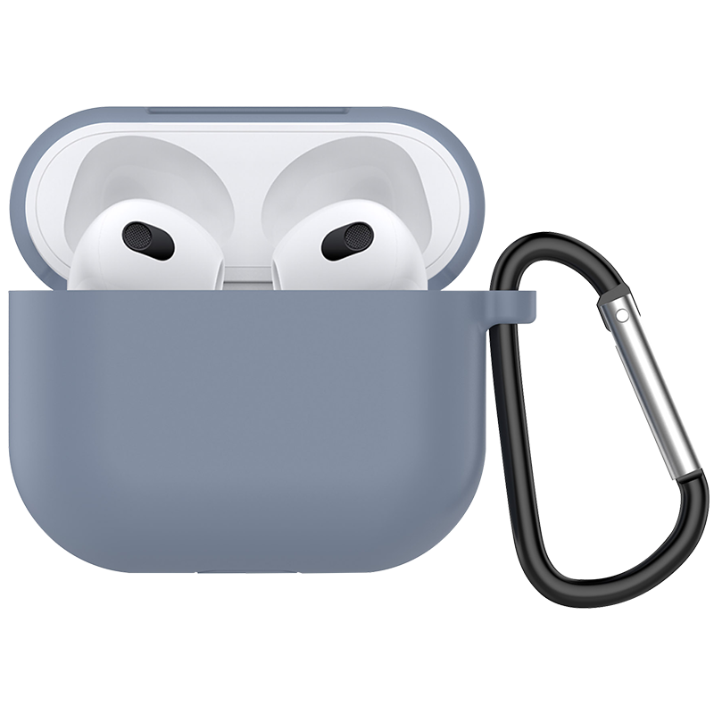 KMaxAI AirPods 3rd Generation Protective Case, Silicone Integrated Soft Shell with Hook, Apple True Wireless Earphones 3 Charging Case Frosted Cover Anti-Fingerprint Solid Color Simple, Xiangyi Ka