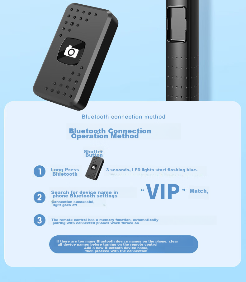 Bkayp Mini Selfie Stick Handheld Bluetooth Photography Gadget Portable Bluetooth Remote Control Desktop Handheld Vlog TikTok Outdoor Suitable for Android And Apple [No Light] 10