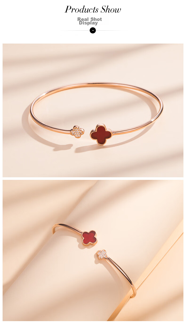Grace Girl Heart-Shaped Bracelet for Women, Rose Gold Niche Design Fashion Jewelry, Anniversary Birthday Gift for Girlfriend 7