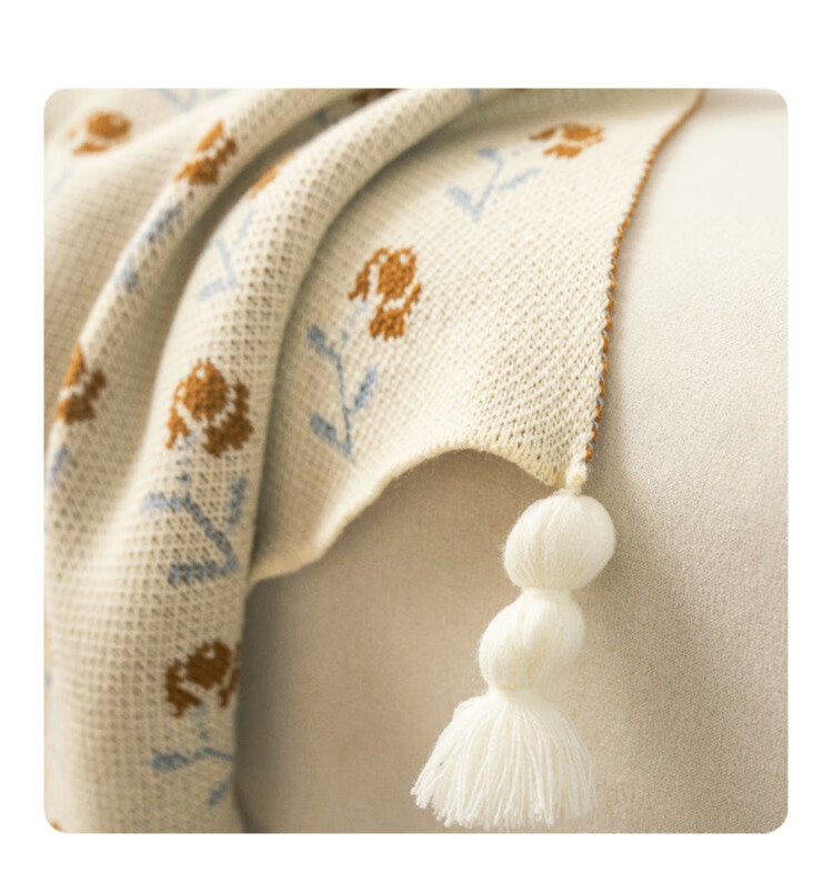 Fanyejia Floral And Bird Pattern Knitted Blanket, Luxury Throw, Sofa Cover, Living Room Leisure Nap Blanket, Bed End Rug, Office Air Conditioning Blanket 8