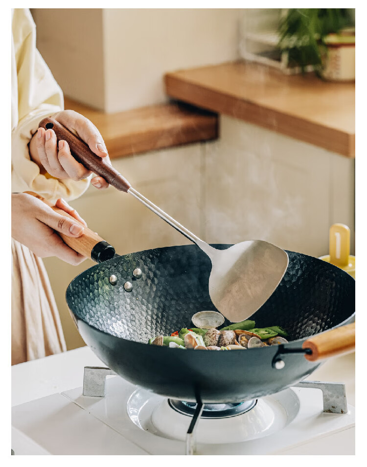 Shuke Stainless Steel Soup Ladle Hot Pot Skimmer High Temperature Resistant Integrated Oil Strainer Spoon Filter Mesh Scoop 14