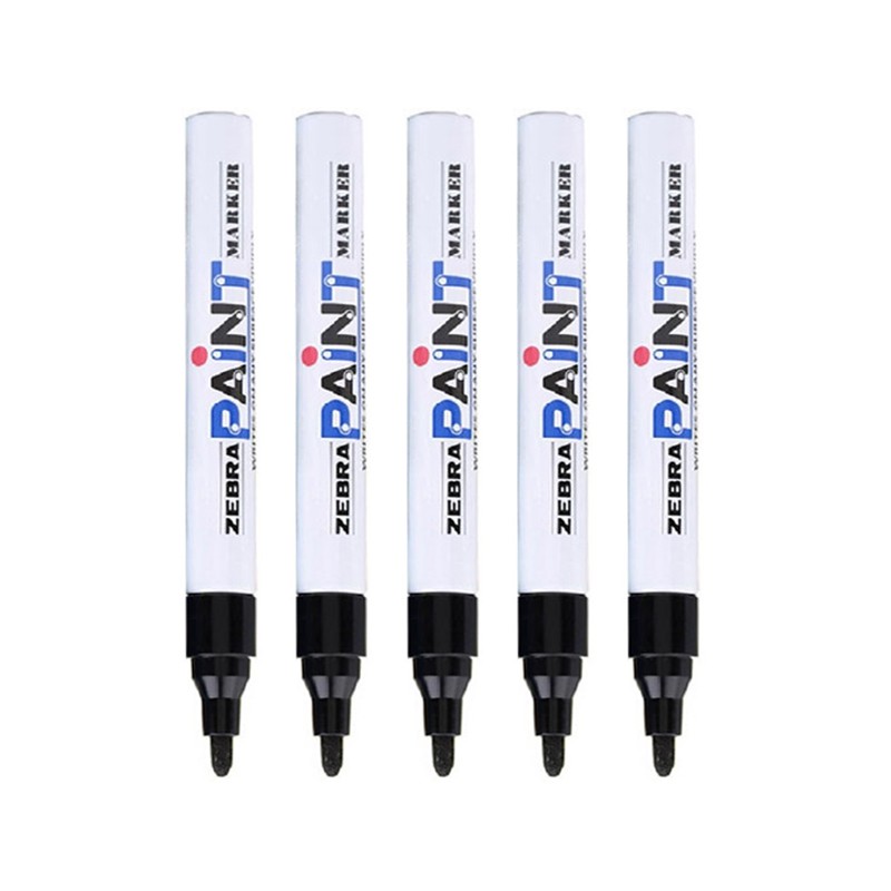 ZEBRA Paint Marker, Oil-Based Marker, Large Logistics Pen Signature Pen/Marker, PAINT-MOP Black, Pack of 5