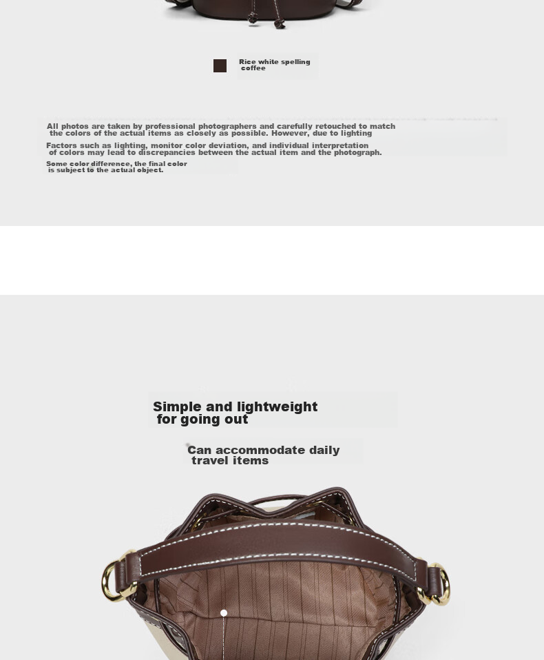 Viney Leather Handbag, Women's Crossbody Bucket Bag, Luxury Shoulder Tote Bag, Practical Birthday Mother's Day Gift for Mom 7