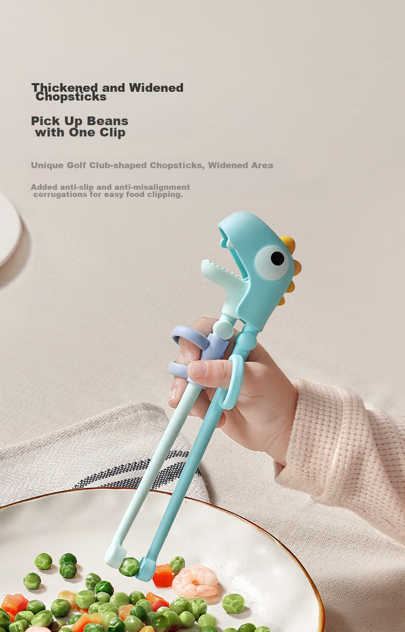 Babycare Children's Chopsticks, Baby Silicone Training Chopsticks, Infant Tableware Specialized Chopsticks, Dinosaur Practice Chopsticks, Wei'er Pink 7