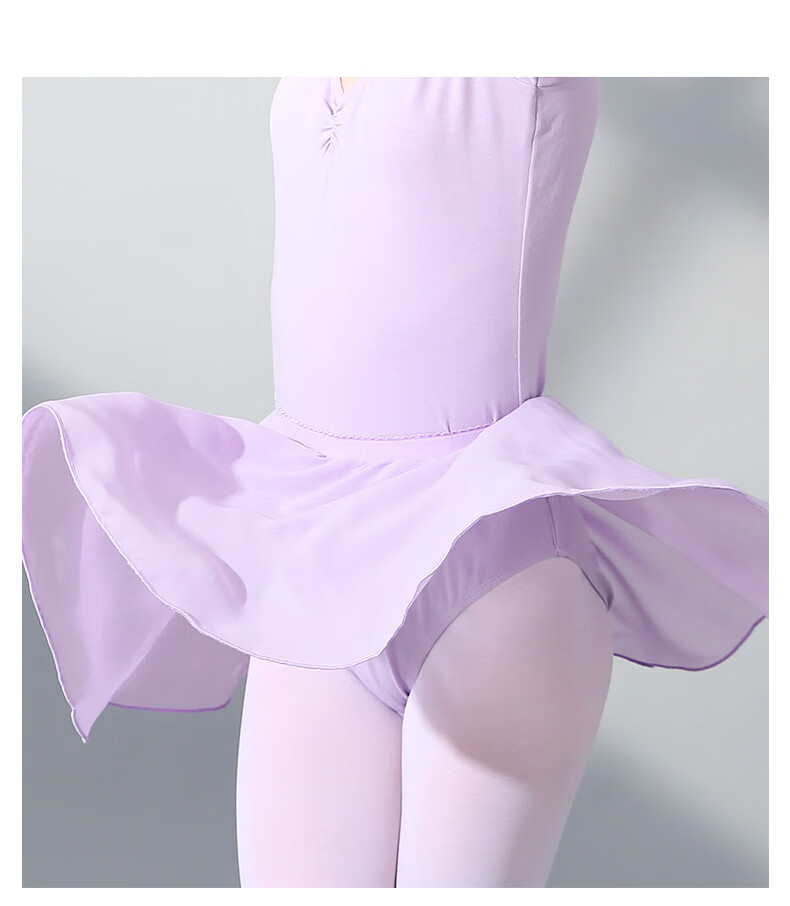 Zhiyouban Children's Dance Skirt, Girls' Half Skirt, Short Dance Skirt, Ballet Skirt, Half-Chiffon Skirt, Purple, S 11