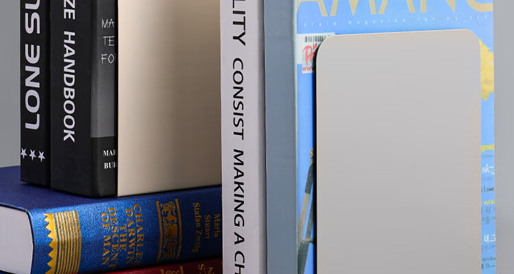 DiLe 2-Piece Minimalist Metal Bookends, Detachable Desktop Organizer for Students, Creative Ins-Style Shelf Divider 6