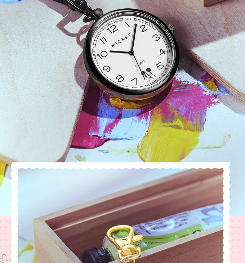 Disney Middle And High School Students Children's Exam Watch for Men And Women, Elderly Mini Pocket Clock, Timing Wristwatch, Nurse Wristwatch 13