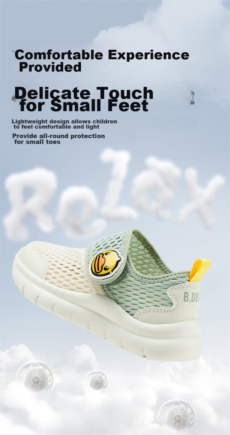 B.Duck Children's Walking Shoes, Single Mesh Shoes for Boys And Girls, Toddler Breathable Sports Shoes with Mesh Upper, Size 30 4