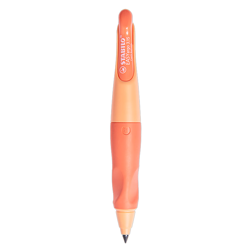 STABILO Germany Imported 3.15mm Chunky HB Mechanical Pencil for Primary School Students, Children's Automatic Pencil, Posture Correcting Writing Pen, Click Lead, Macaron Orange