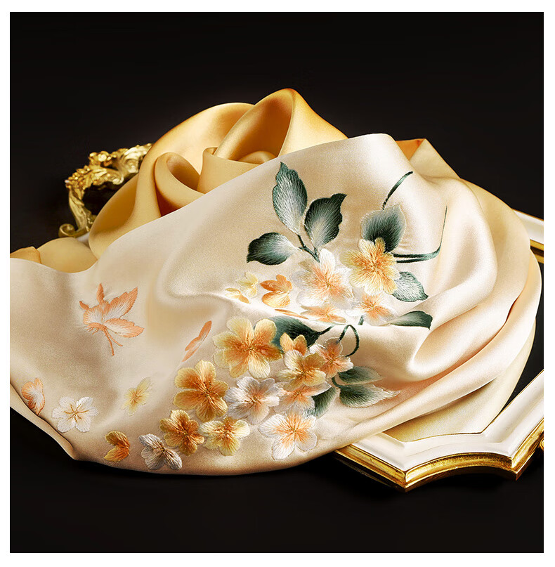 Hangsilu Silk Scarf, Embroidered Silk Handbag Gift Box, Mulberry Silk High-End Birthday Present, Mid-Autumn Festival Gift for Mom, Teacher, Elders 7