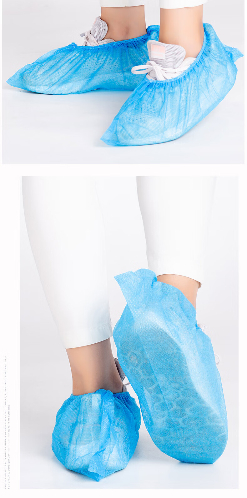 AMS Disposable Shoe Covers Dustproof Thickened Non-Woven Fabric Factory Cleanroom Laboratory Breathable Dustproof Wear-Resistant Non-Slip Foot Covers 100pcs/Pack Unisex White 6