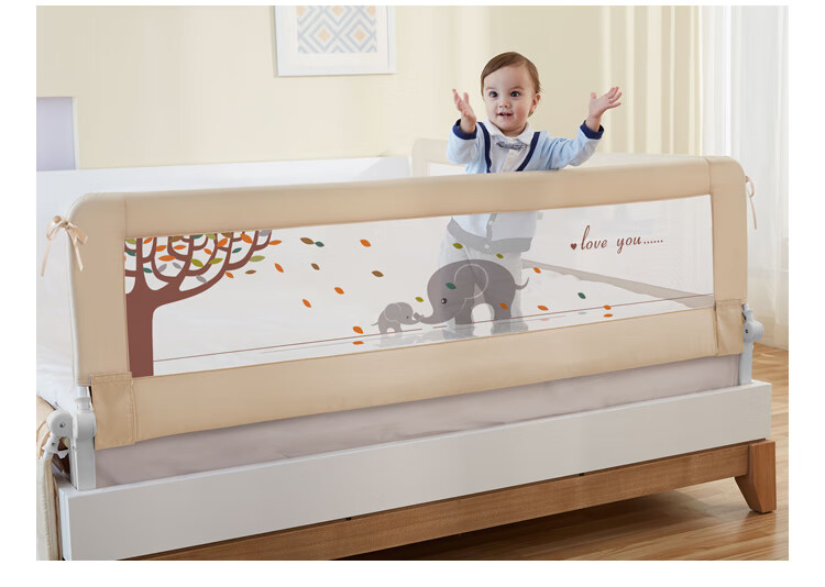 Bangbangzhu Bed Guard Rail, Baby Fall Prevention Protective Barrier, Bedside Anti-Fall Guardrail, Baby Crib Safety Rail, 1.8 Meters Single-Sided 9