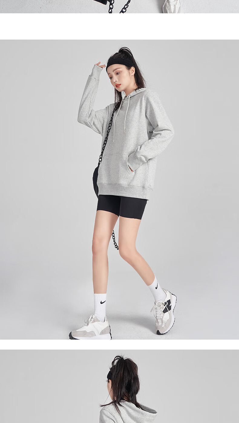 Langsha Women's Hooded Sweatshirt Spring Autumn Thick Casual Versatile Sports Loose Fit Long Sleeve Couple Jacket 15