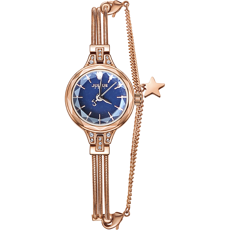 Julius Women's Watch, Fashionable Korean Style Valentine's Day Gift for Girlfriend Or Wife, Quartz Ladies' Watch with Blue Dial JA-918D