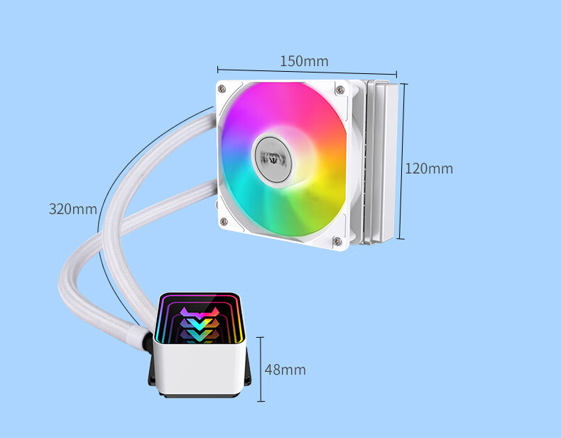 BUBALUS Lingshuang 120 White All-In CPU Water Cooler (Iris Mirror / Compatible with Intel LGA2011 / AMD / Multi-Platform / PWM Temperature Control / Computer Fan) 11