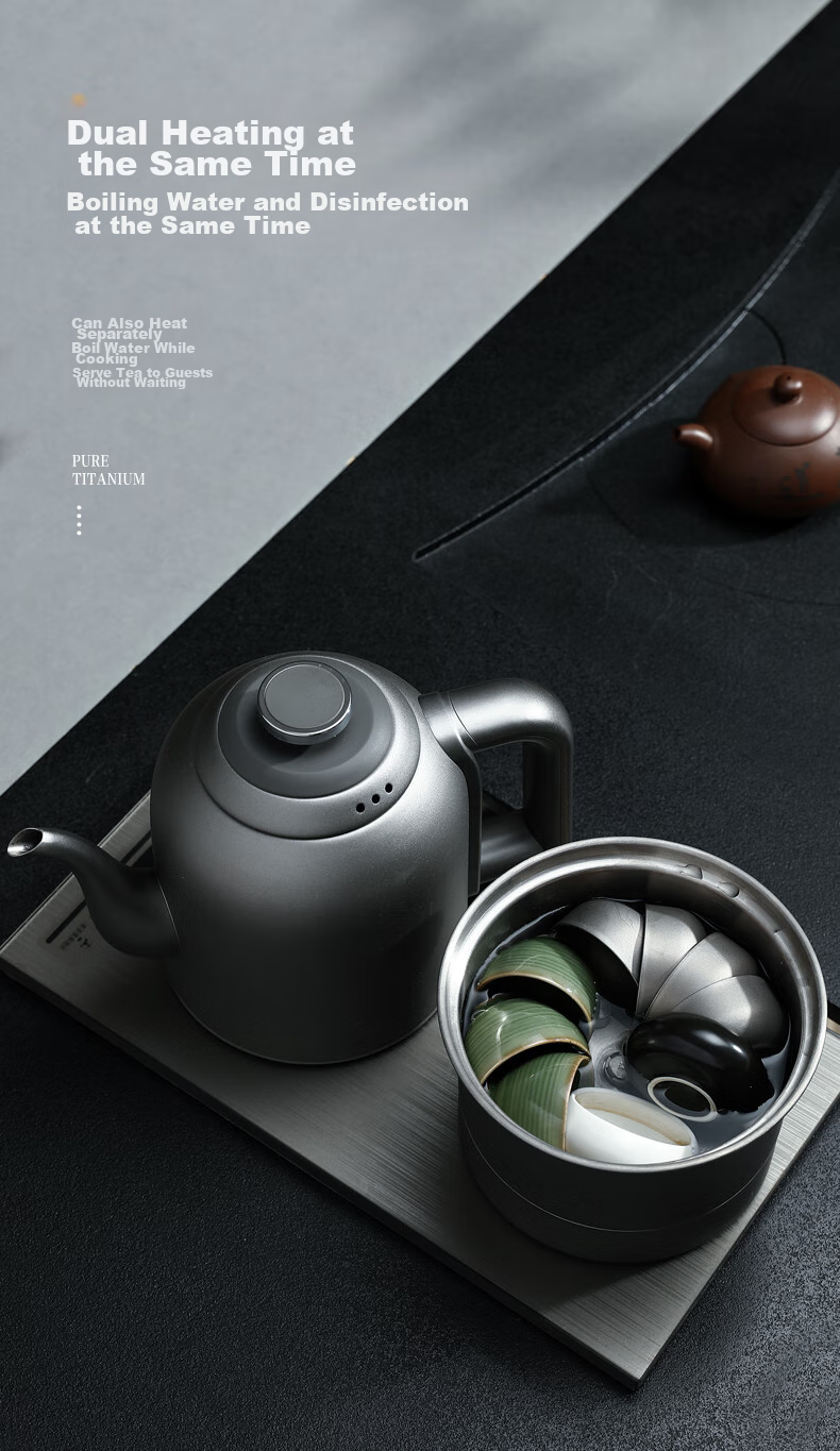 Amos Pure Titanium Electric Kettle, Office Tea Maker, Health Pot, Water Boiler, Home Tea Brewing, Kung Fu Tea Set, Electric Tea Stove, 1L Capacity, Mechanical Model AS-KT1001(Ti) 9