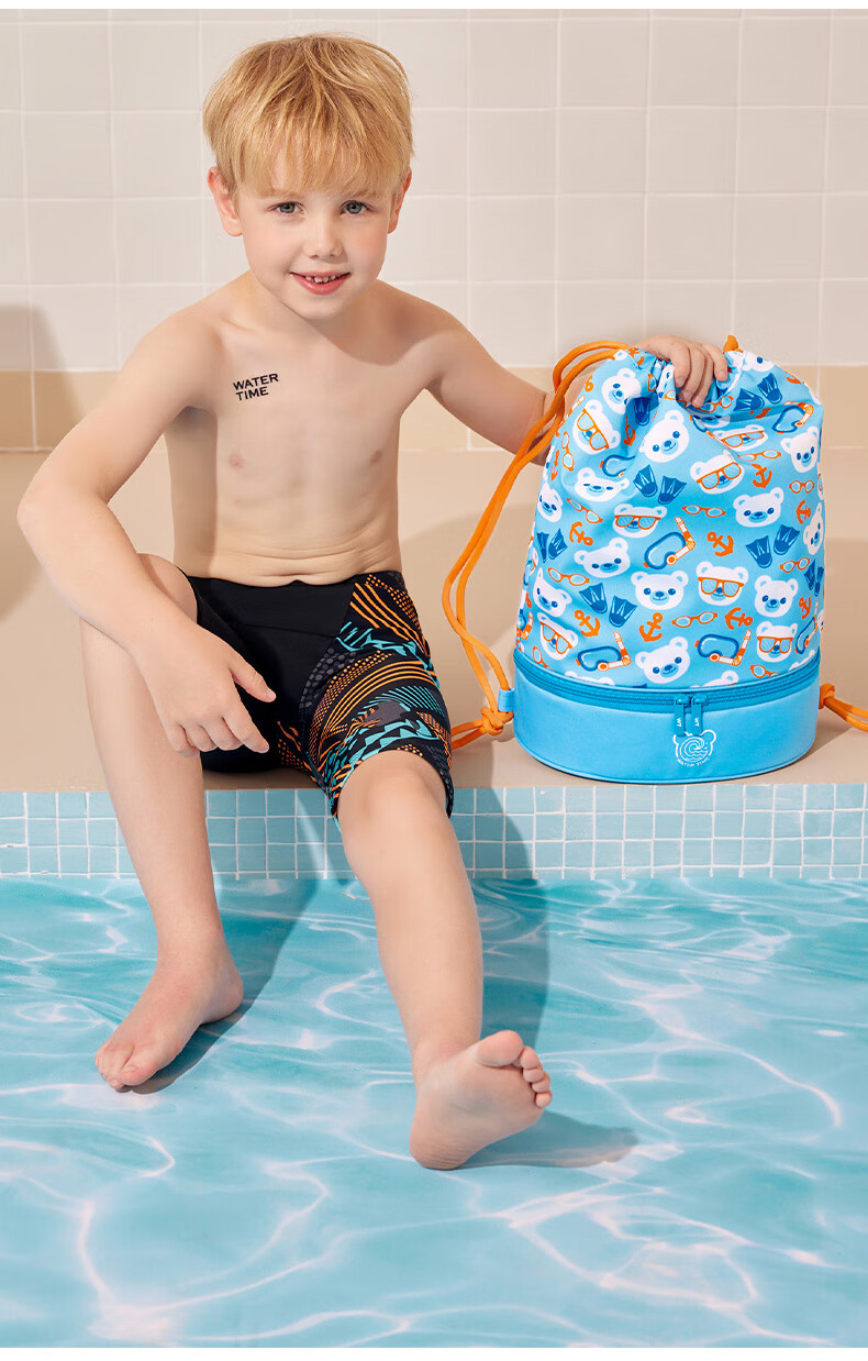 WATERTIME / Shuichuan Children's Swim Bag, Portable Backpack Storage for Swimming Gear, Separate Shoe Compartment, Snorkeling Bear Desig 14