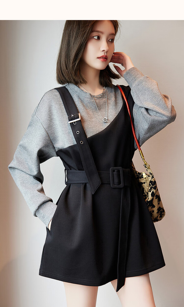 Dme Modern Colorblock Sweatshirt Autumn Crewneck Casual Long Sleeve Straight Sweatshirt for Women 11