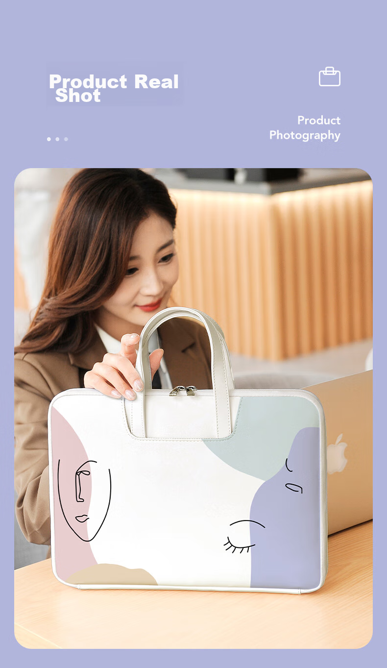 Milooky Laptop Bag Handheld for Women, Suitable for 13/14-Inch Laptops, Compatible with Huawei, Apple, Lenovo, Inner Sleeve Protective Case 11
