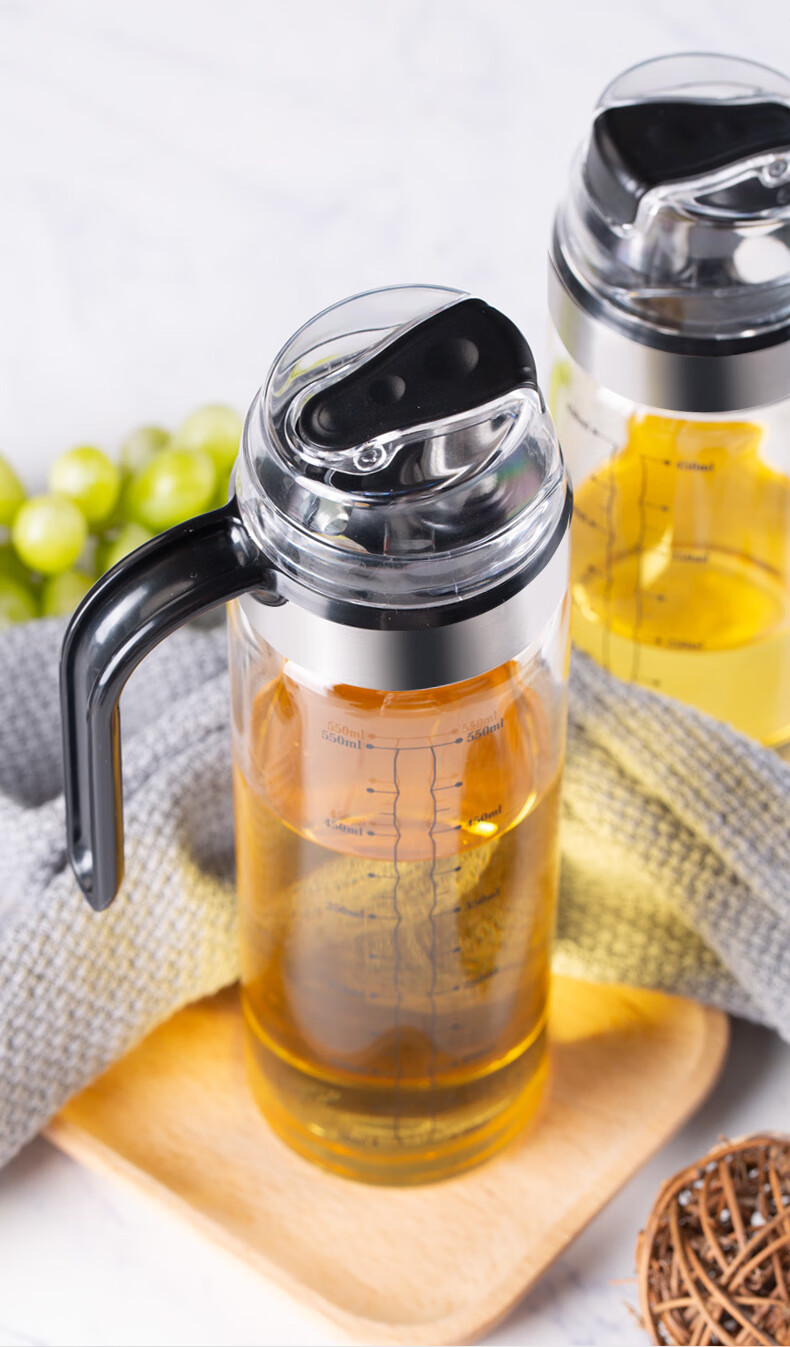 玻璃油壶自动开合防漏厨房家用装油瓶子油罐小香油酱油醋壶调料瓶自动