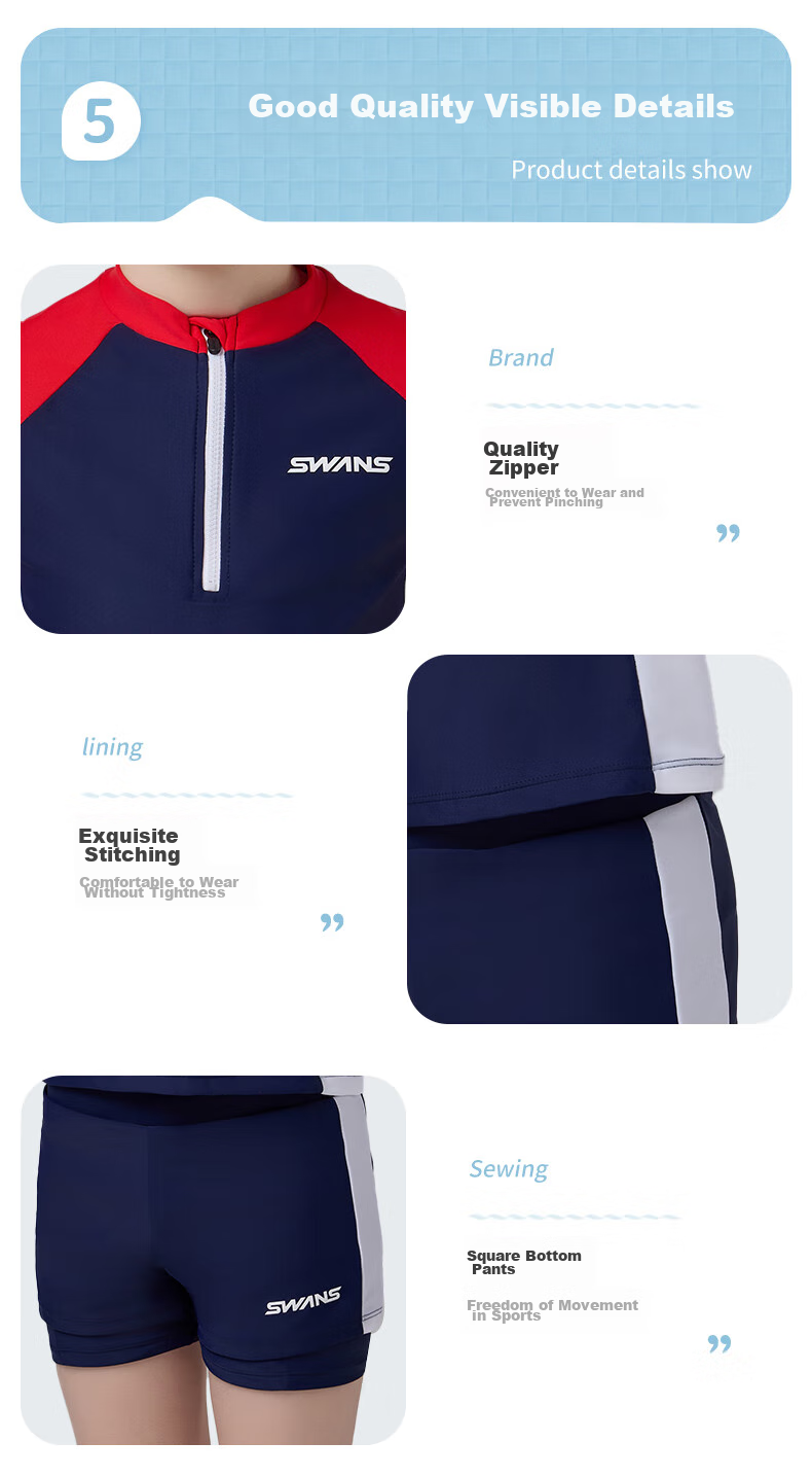 SWANS Children's Two-Piece Swimsuit for Boys, Sun Protection Quick-Dry Sports Swimwear for Older Boys 268 Navy Blue 140 11