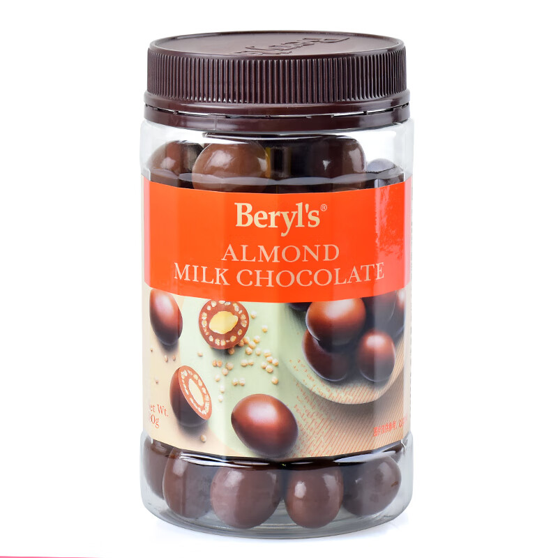 倍乐思（Beryl's）扁桃仁夹心牛奶巧克力豆 约58颗380g 进口休闲出游零食 生日礼物