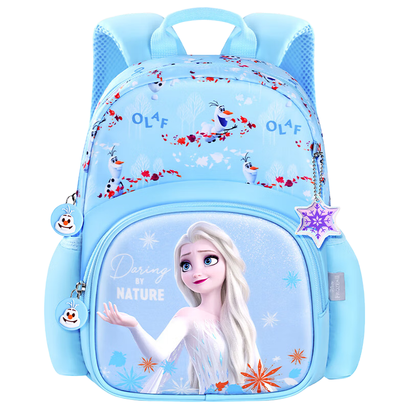 Disney Children's Backpack for Kindergarten Ages 3-6, Junior And Senior Classes, Ultra-Light Cute Girl's Small Backpack, Elsa Princess Blue