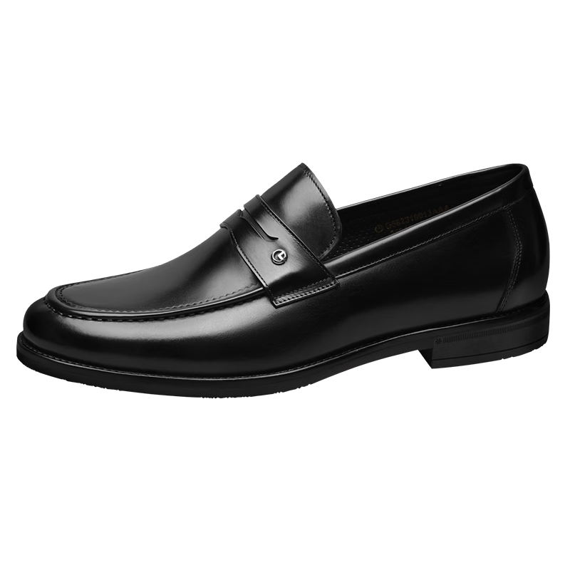 Goldlion Men's Loafers Leather Shoes Fashionable Comfortable Slip-On Business Casual Shoes G582310013AAA - Black