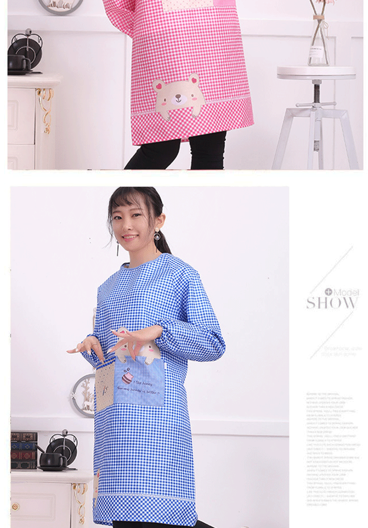 MISHIGUANG Oil-Resistant Long-Sleeve Apron, Adult Kitchen Apron, Hand-Wiping, Fashionable Household Apron for Men And Women, Long Sleeves 6