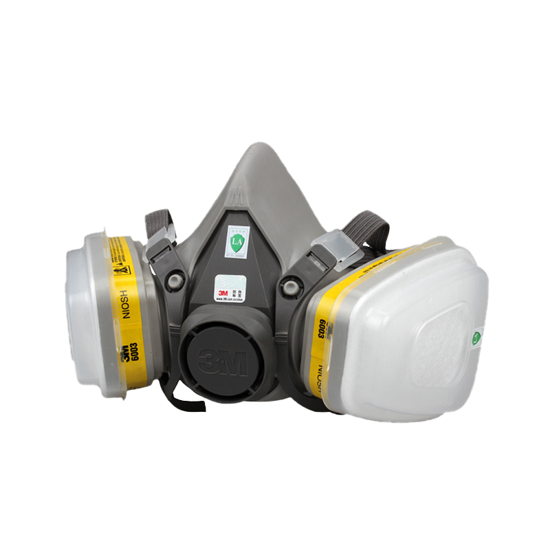 3M 6200 Gas Mask Respirator for Dust, Organic Gases, And Organic Vapors; Pesticide Spraying And Painting Protection with 6003 Filter Cartridge Firefighting Mask