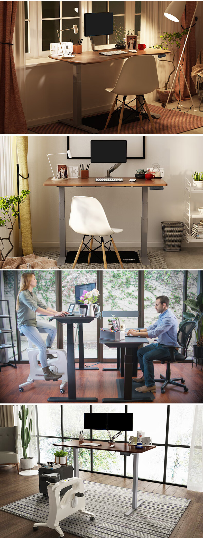 Loctek Height Adjustable Desk, Computer Desk, Gaming Standing Desk, Office Study Desk E5-N Gray Wood Grain Color 1.4M 12