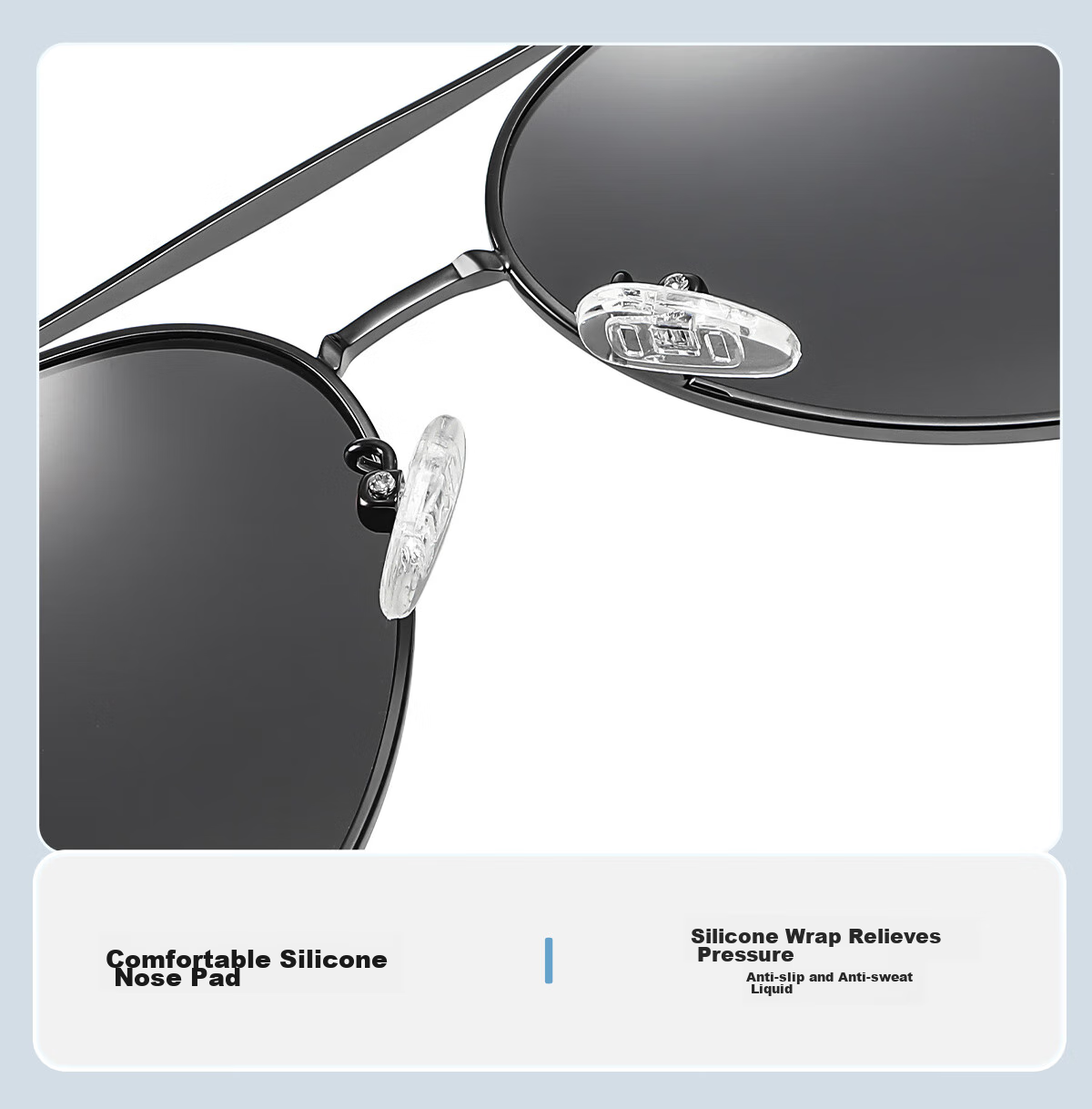 HLA Classic Aviator Sunglasses, Polarized Sunglasses with Frog Eyes, Driving Anti-Glare Glasses for Men And Women, Black 12
