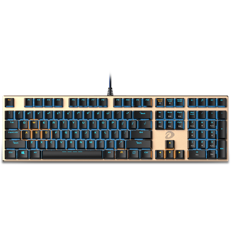 DAREU EK815 Mechanical Alloy Edition Keyboard, Wired Keyboard, Gaming Keyboard, 108-Key Single Backlit Keyboard, Computer Keyboard, PUBG Keyboard, Brown Switch