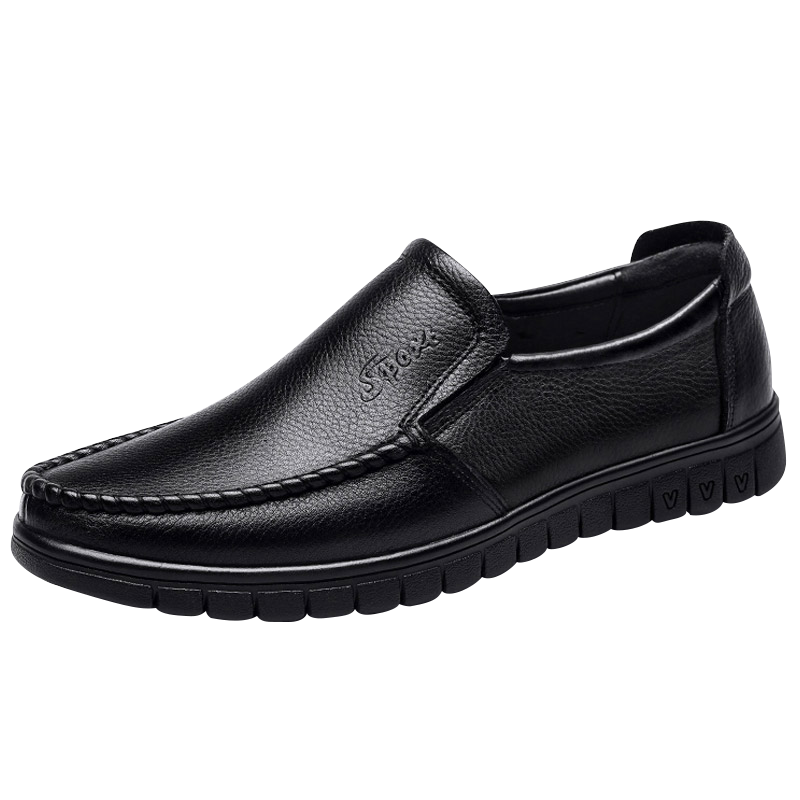 EGCHI Business Casual Shoes for Men, Leather Slip-On Shoes, Top-Grain Cowhide, Middle-Aged Footwear, 36274 All-Season Style, Size 45