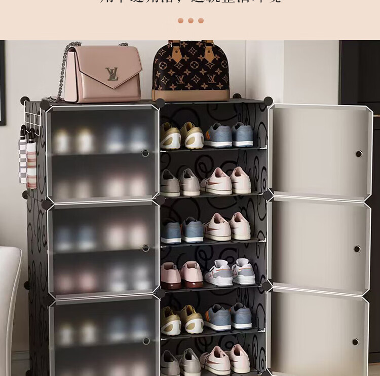 Anerya Shoe Cabinet Entrance Shelf, Indoor Dormitory Multi-Layer Dustproof Storage Unit, Single Column with 6 Layers 4